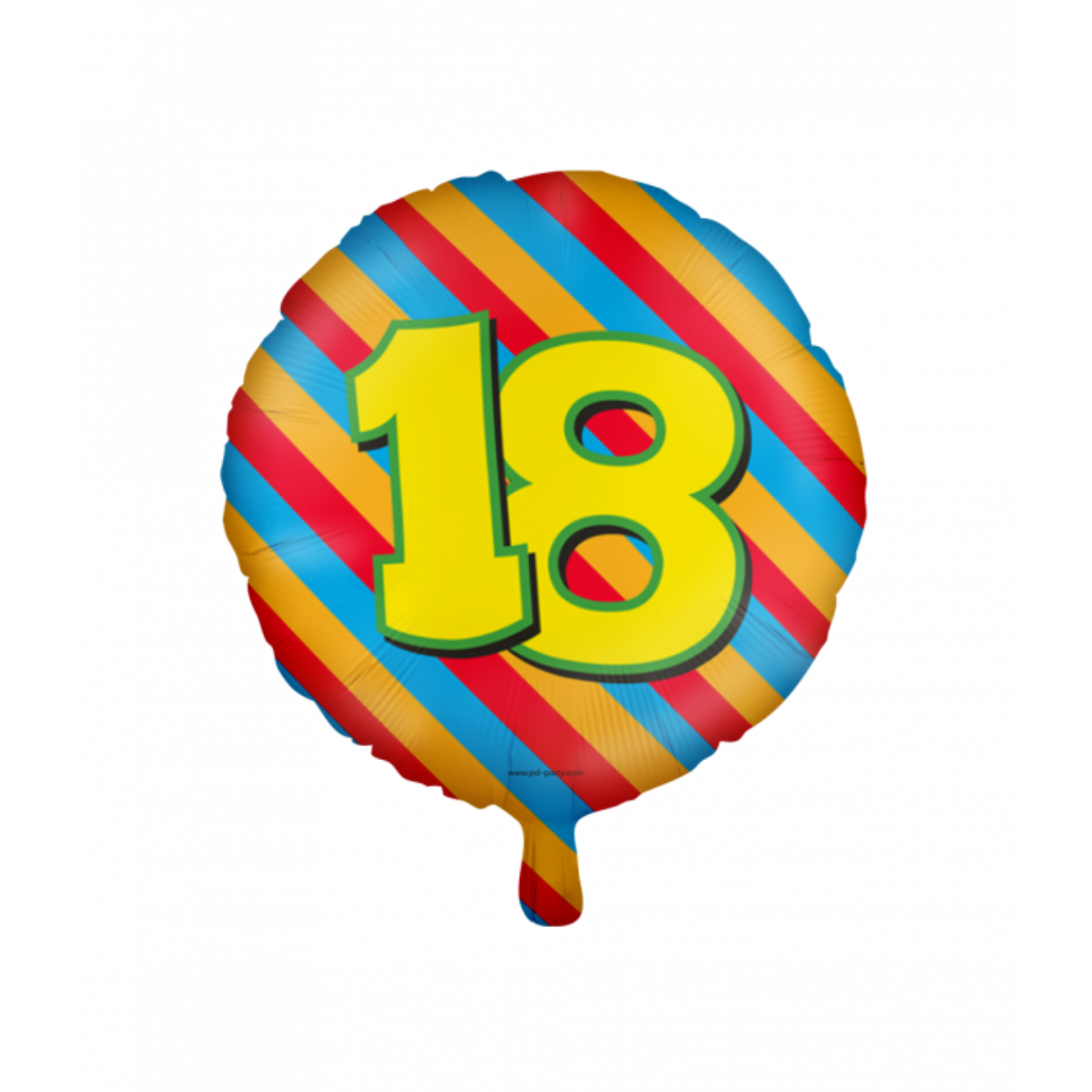 De Happy foil balloons 18 zijn een leuke toevoeging voor als er iemand 18 wordt en door de gebruikte kleuren valt de folie ballon extra op. De folie ballon kan worden gevuld met helium of met lucht, hiervoor wordt standaard een rietje meegeleverd. De ballonnen hebben een diameter van ongeveer 45 centimeter.

Deze ballonnen kunnen wij ter plekke vullen met helium, hiervoor brengen wij 5 euro in rekening.