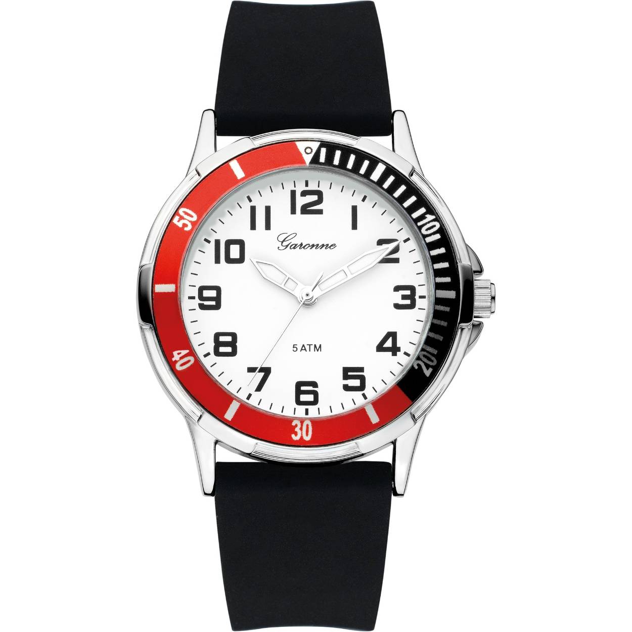 GARONNE KINDERHORLOGE MET ZWART KUNSTSTOF BAND