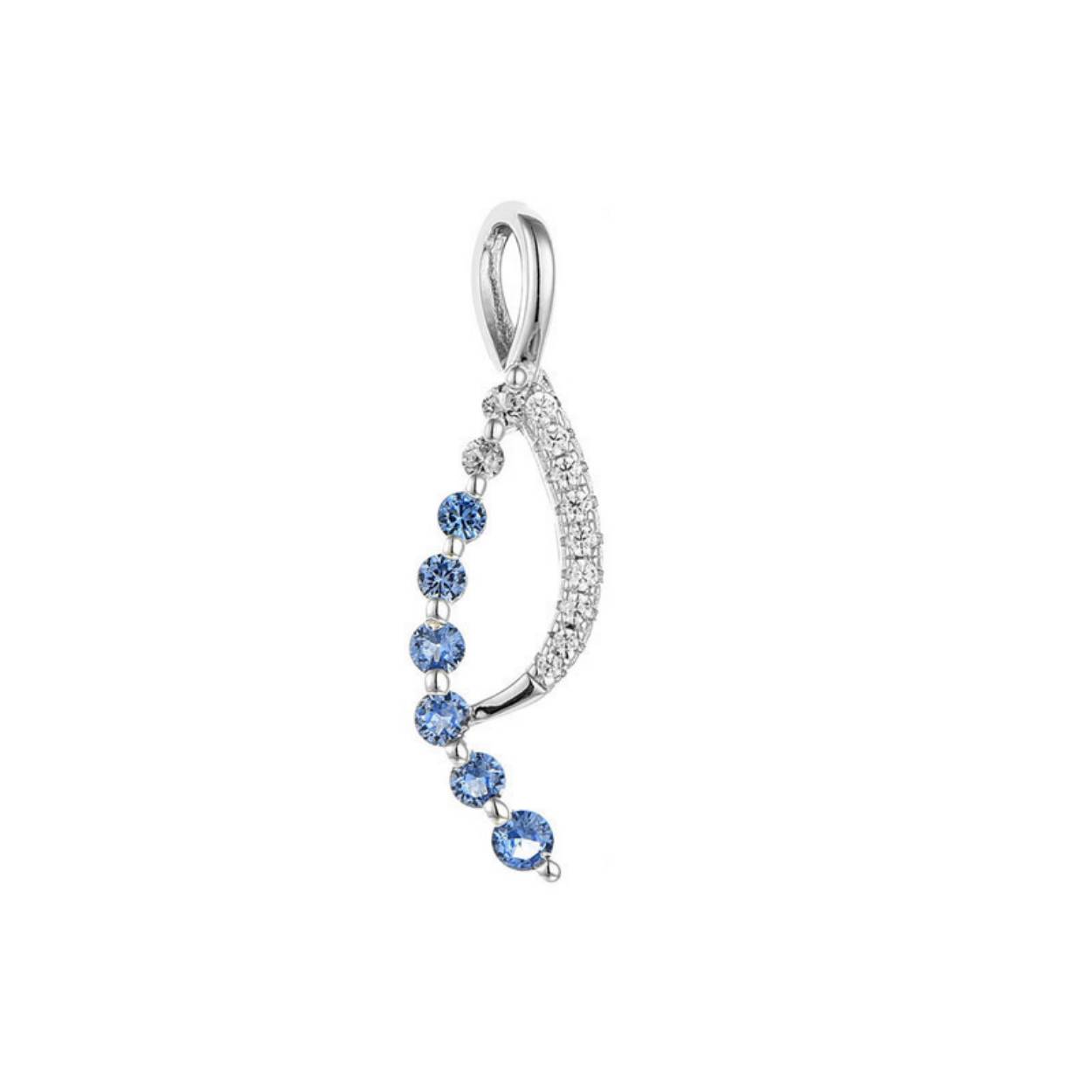 MY iMenso ODM "Fantasy L.Blue & White-CZ" pendant(925/rhod-plated)