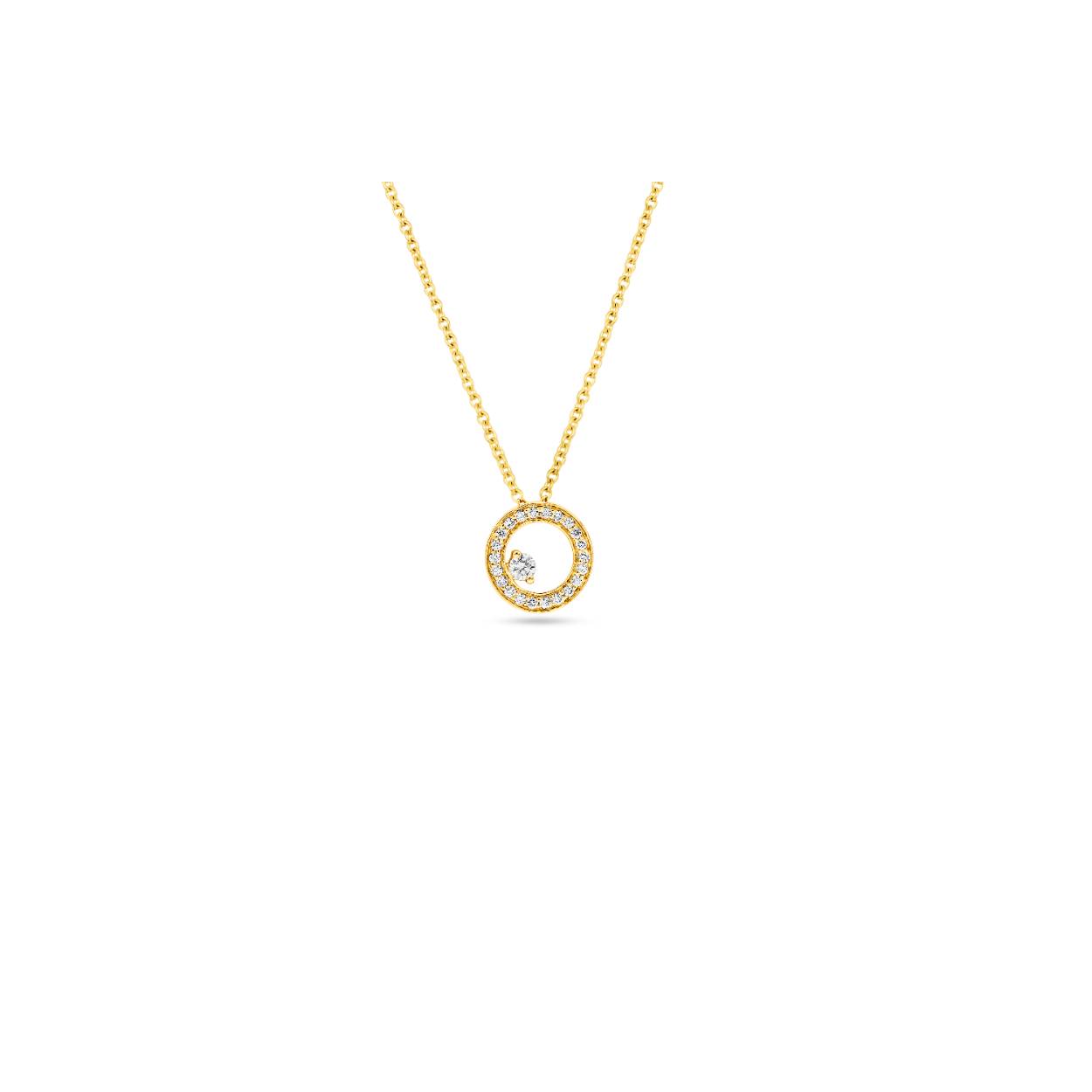 Geelgouden ketting 18Kt met diamanten 0.11ct