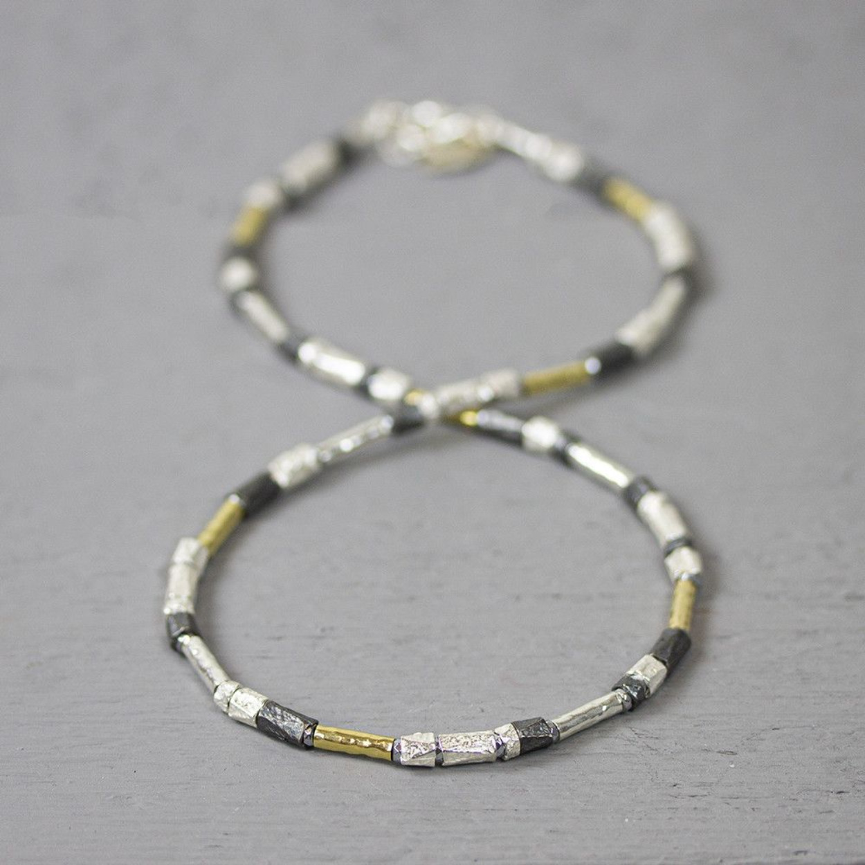 Jeh collier zilv-wit buisjes 45cm