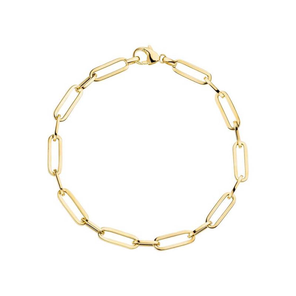 Armband Goud Paperclip 19cm