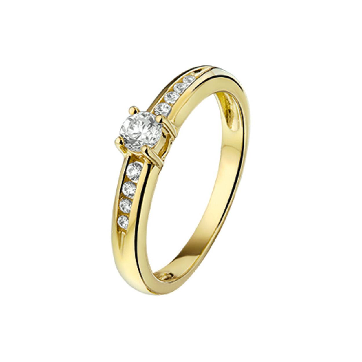 14 k dames ring met zirkonia 