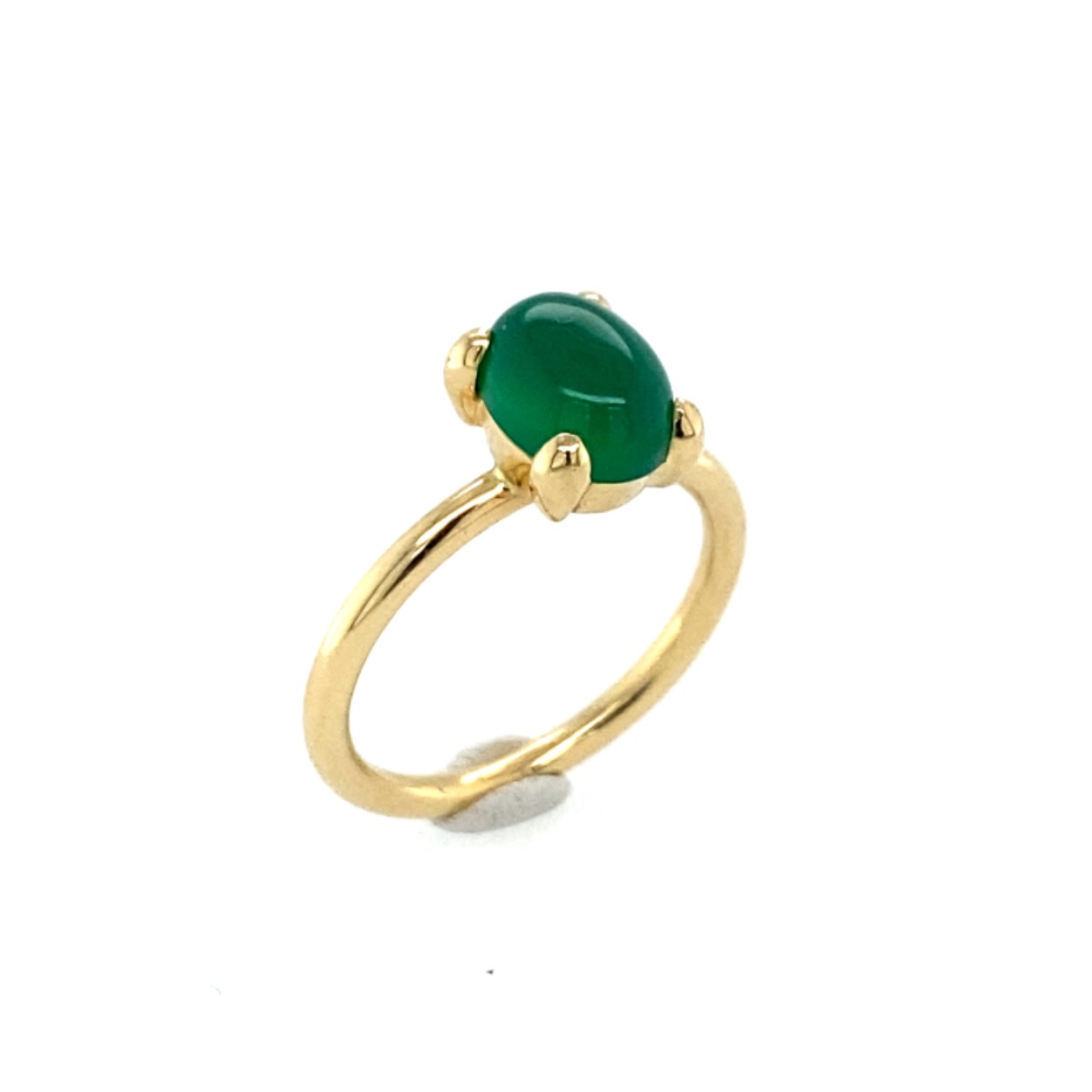 handgemaakte  ring model Lotte met groen agaat