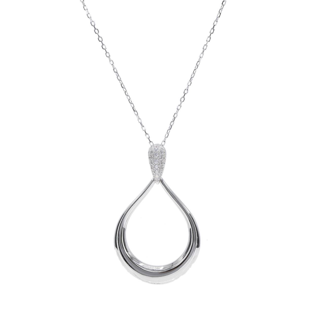 Lineargent collier met hanger