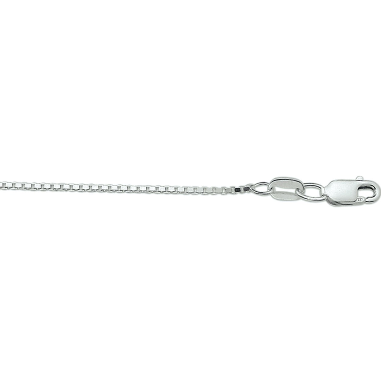  Zilveren collier met venetiaanse schakel.
Het collier heeft een lengte van 38 cm en een breedte van 1,3 mm.