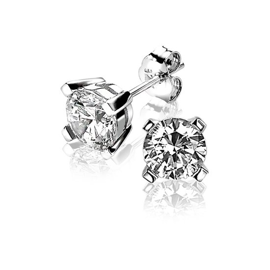 ZINZI zlv. oorstekers met zirconia