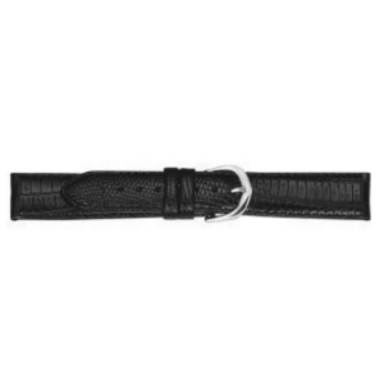 Horlogeband leer 16mm zwart