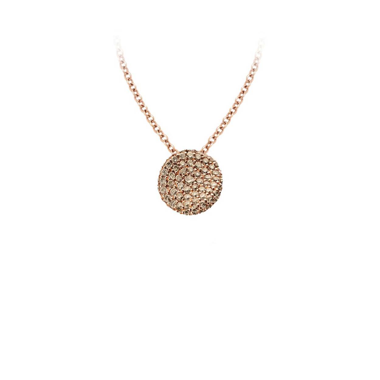 Deze Mini Waves collier is vervaardigd in 18-karaats roségoud en afgewerkt met bruine diamanten 0.39ct.