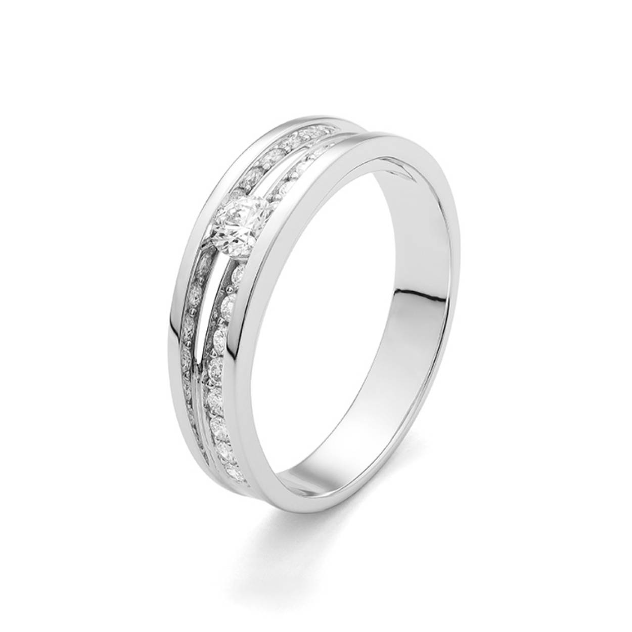 Witgouden ring briljant 0.50ct hi/si