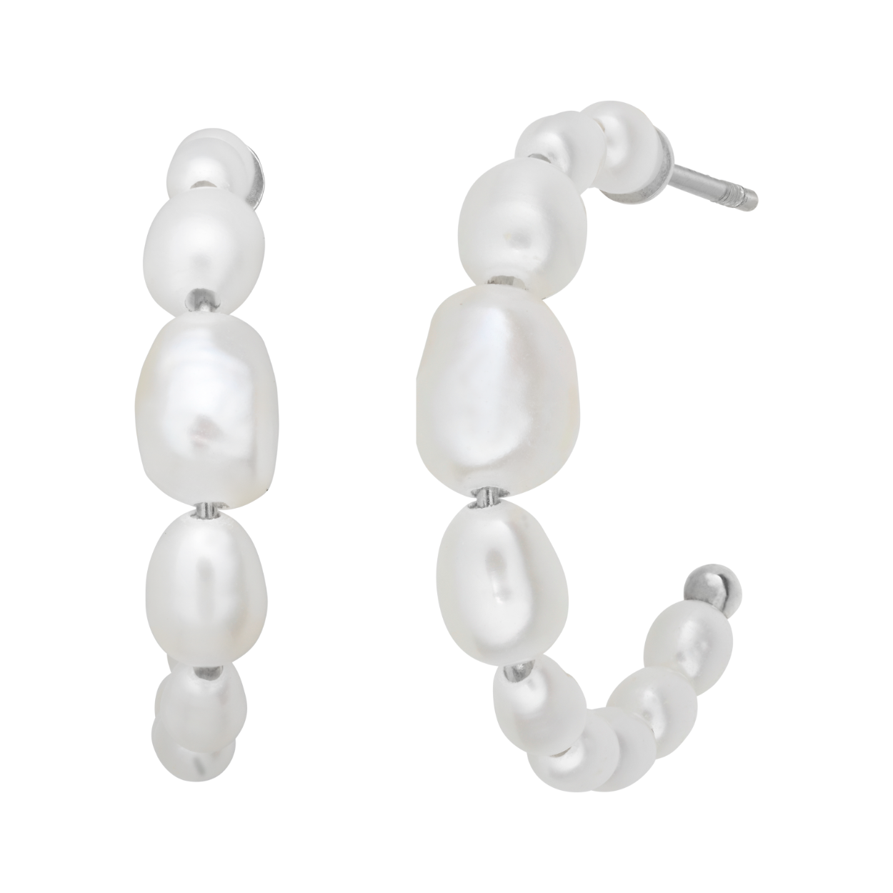 Aura Pearl hoop - 20 mm - silver
