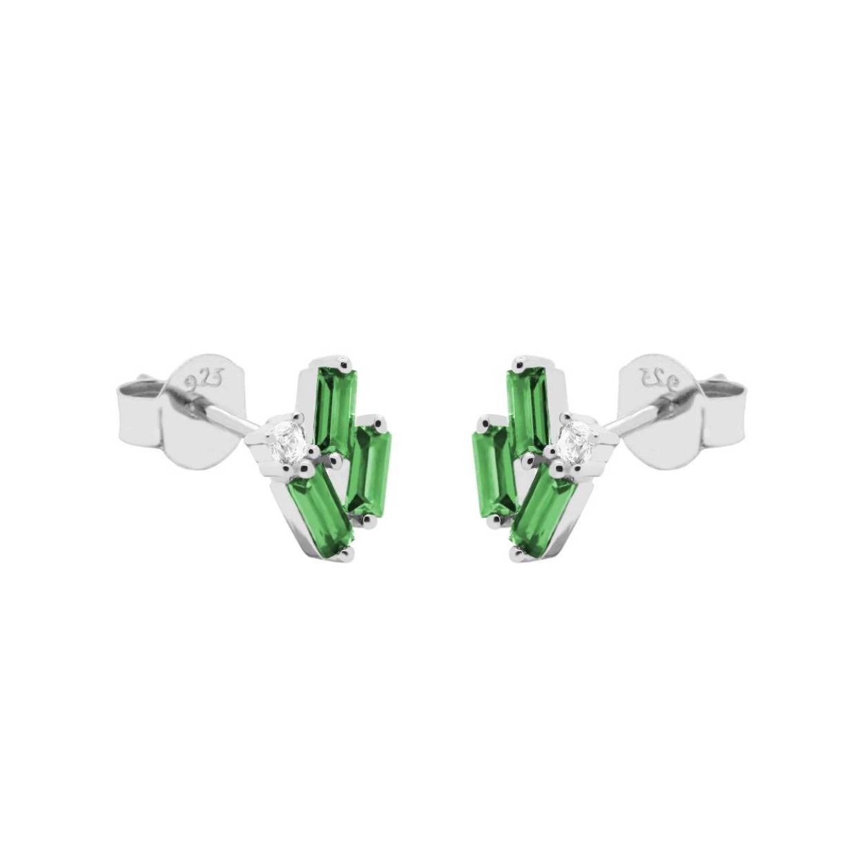 Karma zirkonia symbols green baguettes silver