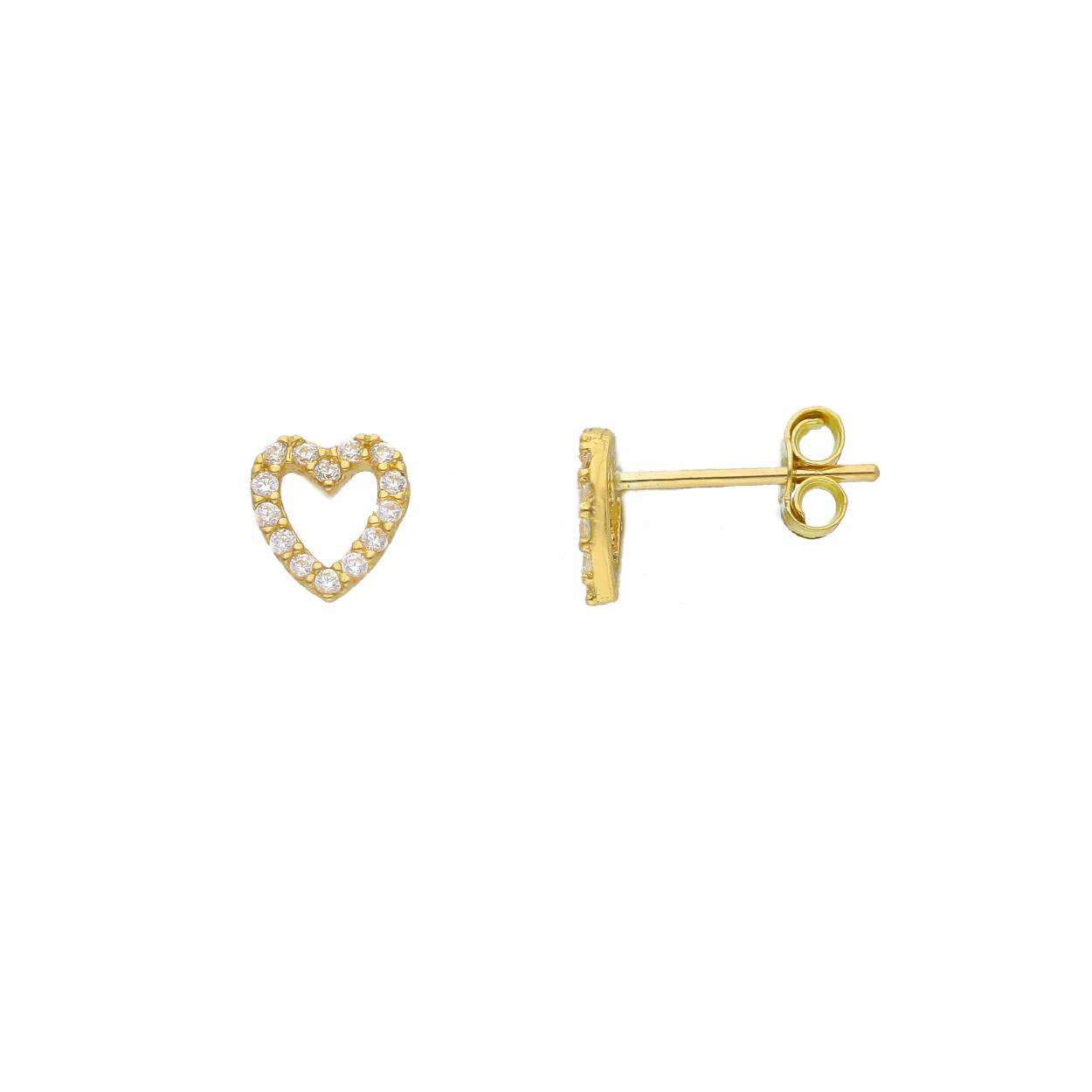 oorbellen 18kt geel goud zirconium