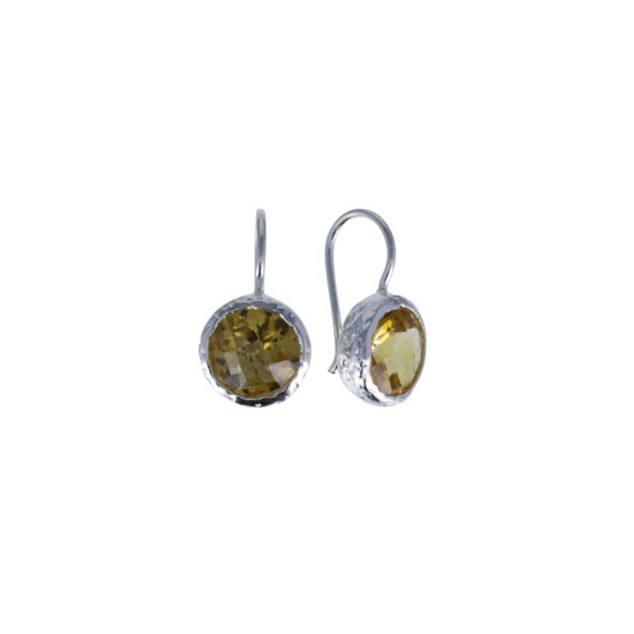 zilveren oorhangers met citrine