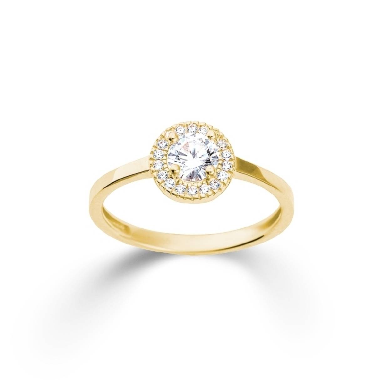 Gouden ring entourage zirkonia