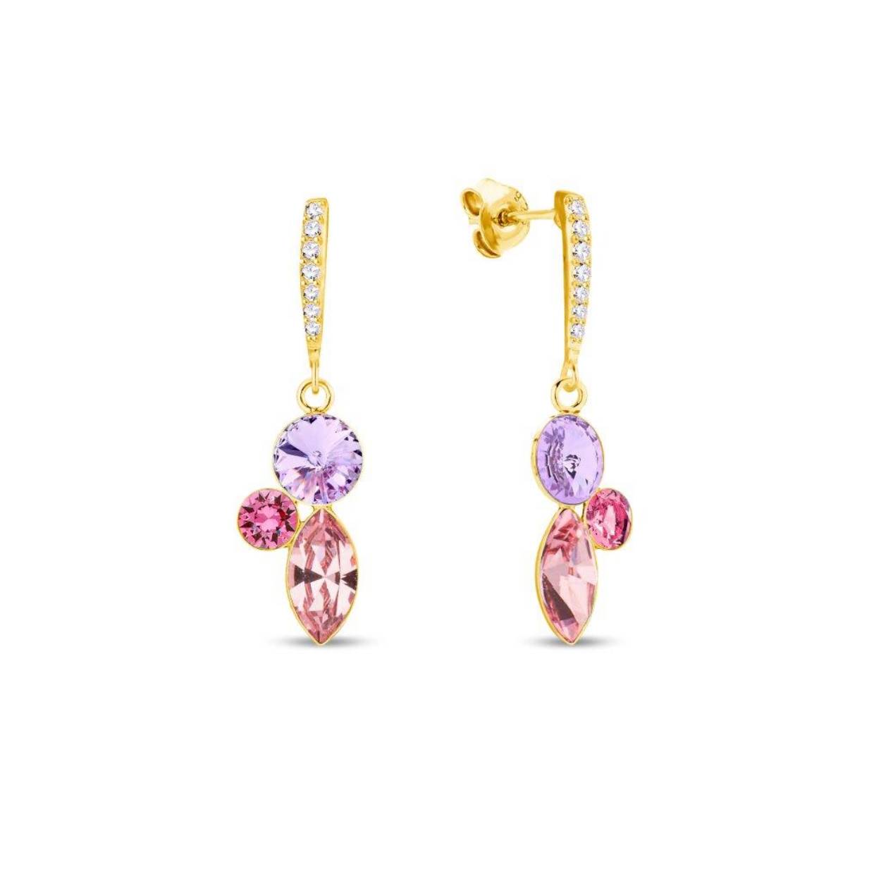 Spark FLORA Earrings gilded Light Rose, Rose, Violet