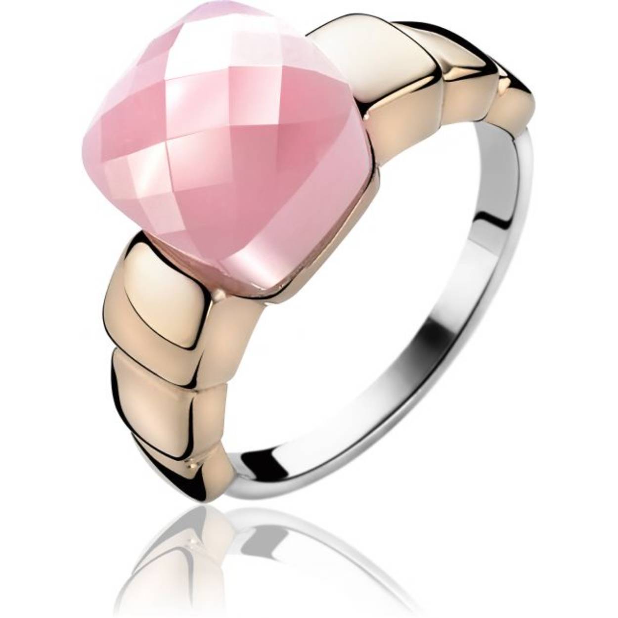 ZINZI zilveren ring rosé verguld roze