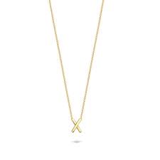 Perfect basics are never out of style. Dit 14 karaats geelgouden anker-collier heeft een lengte van 39- tot 42 cm en een fijne schakel van 1 mm. Dit collier is voorzien van een tijdeloze x hanger met een moderne uitstraling. De doorsnede van deze hanger is 8 millimeter.