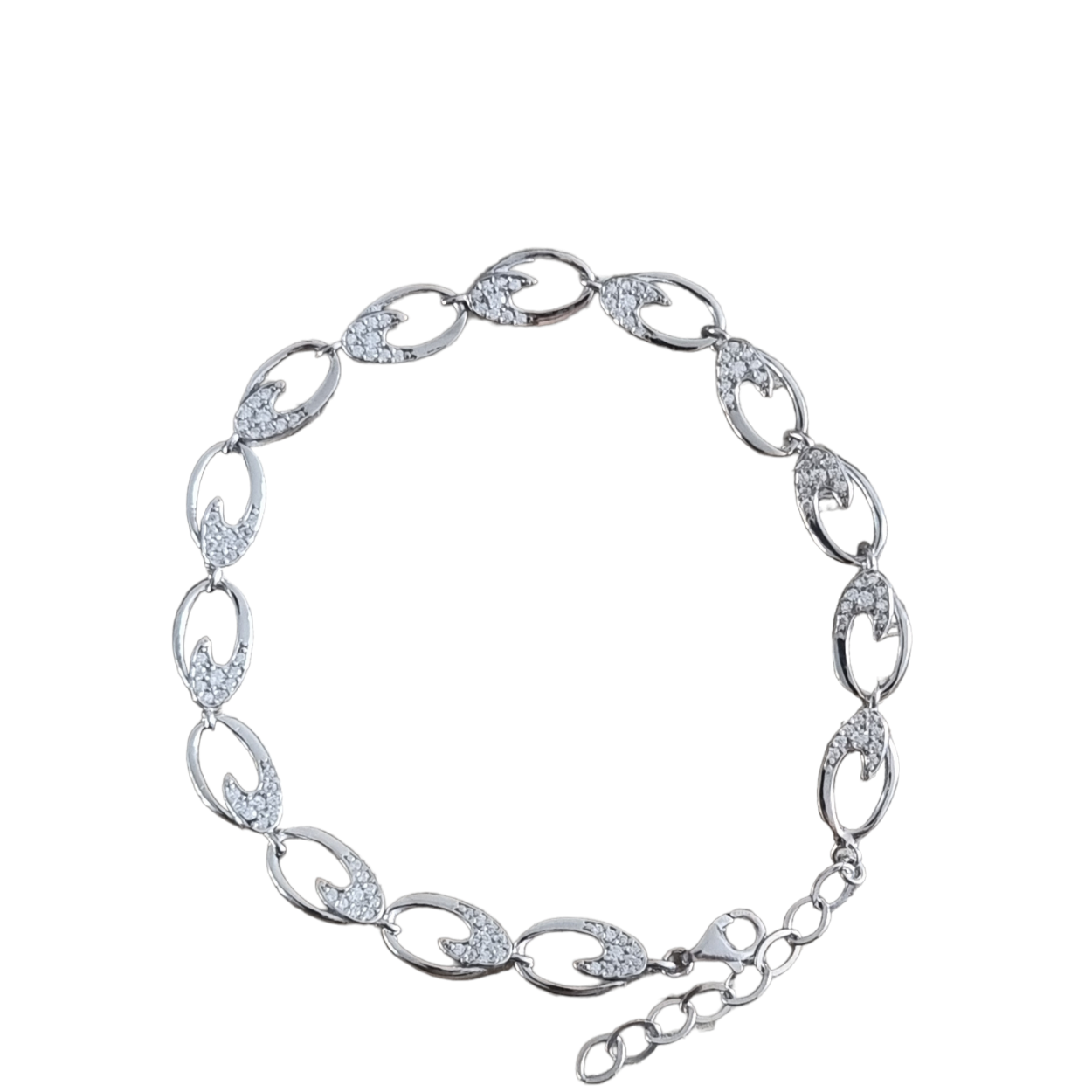 Zilveren armband met zirkonia stenen