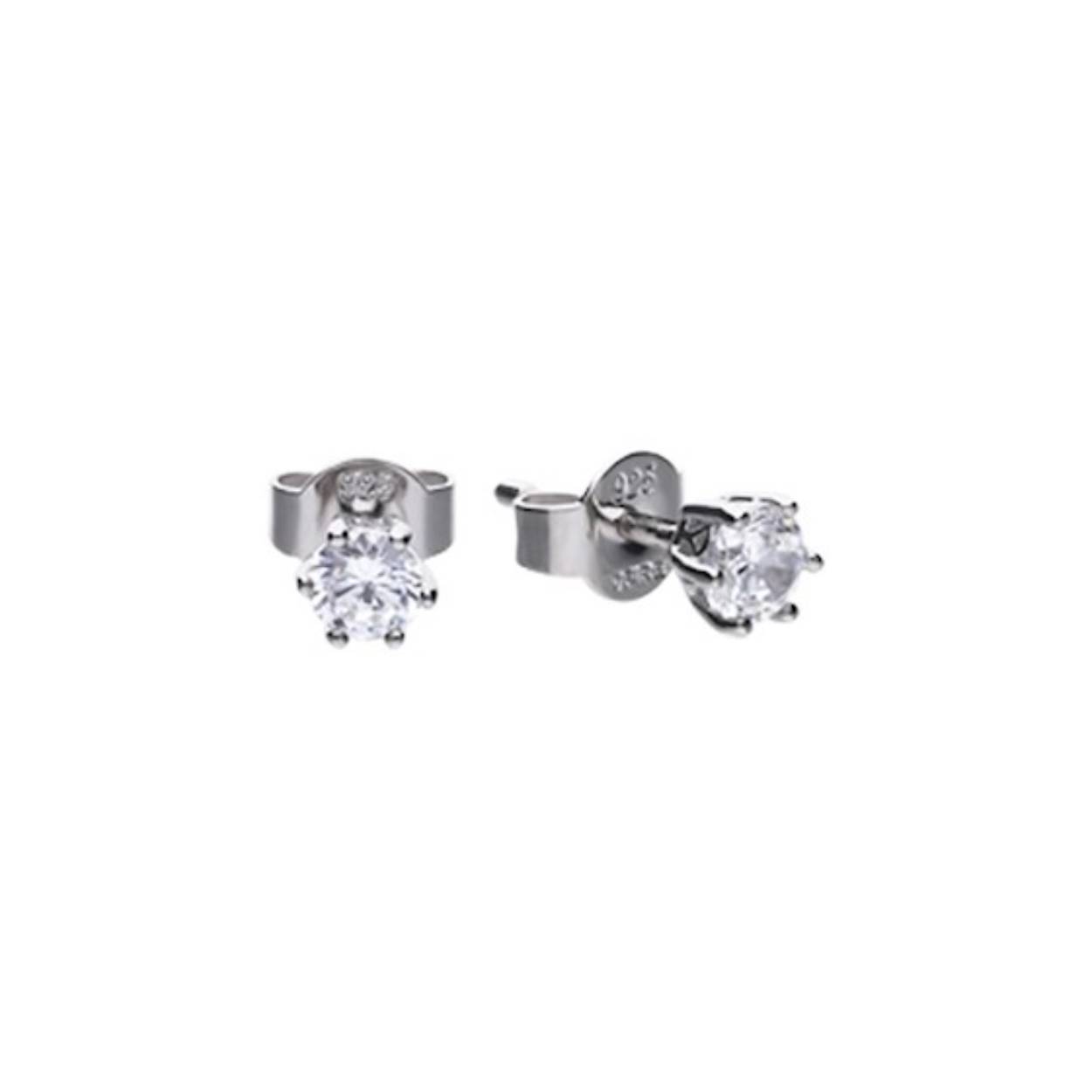 Zilveren oorstekers met een zirconia.