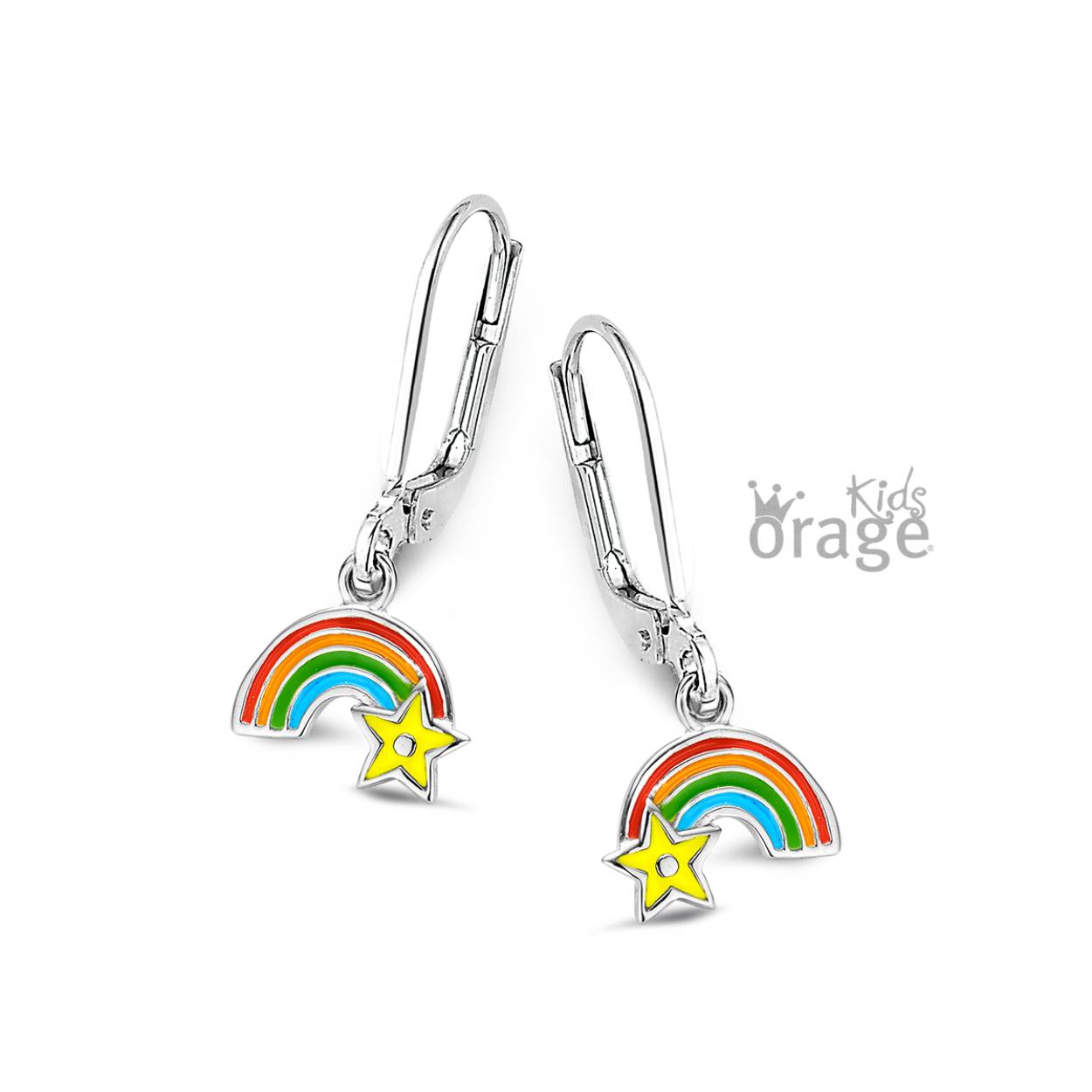 Orage kids - oorhangers 'regenboog met ster'