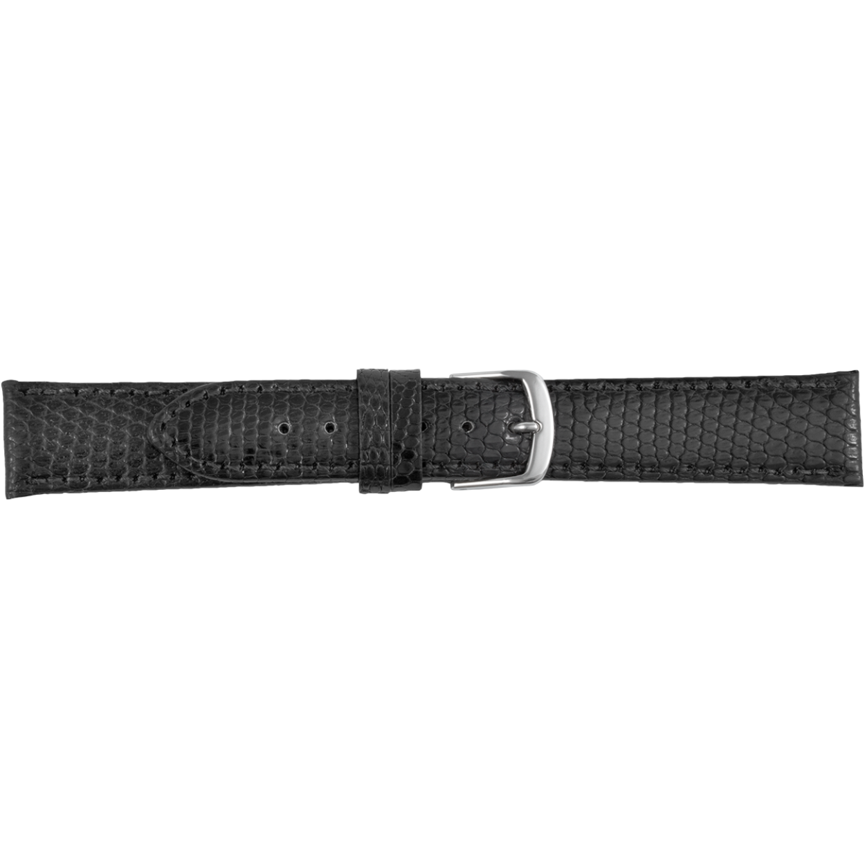 Horlogeband leder 077 echt reptiel zwart 18mm 
