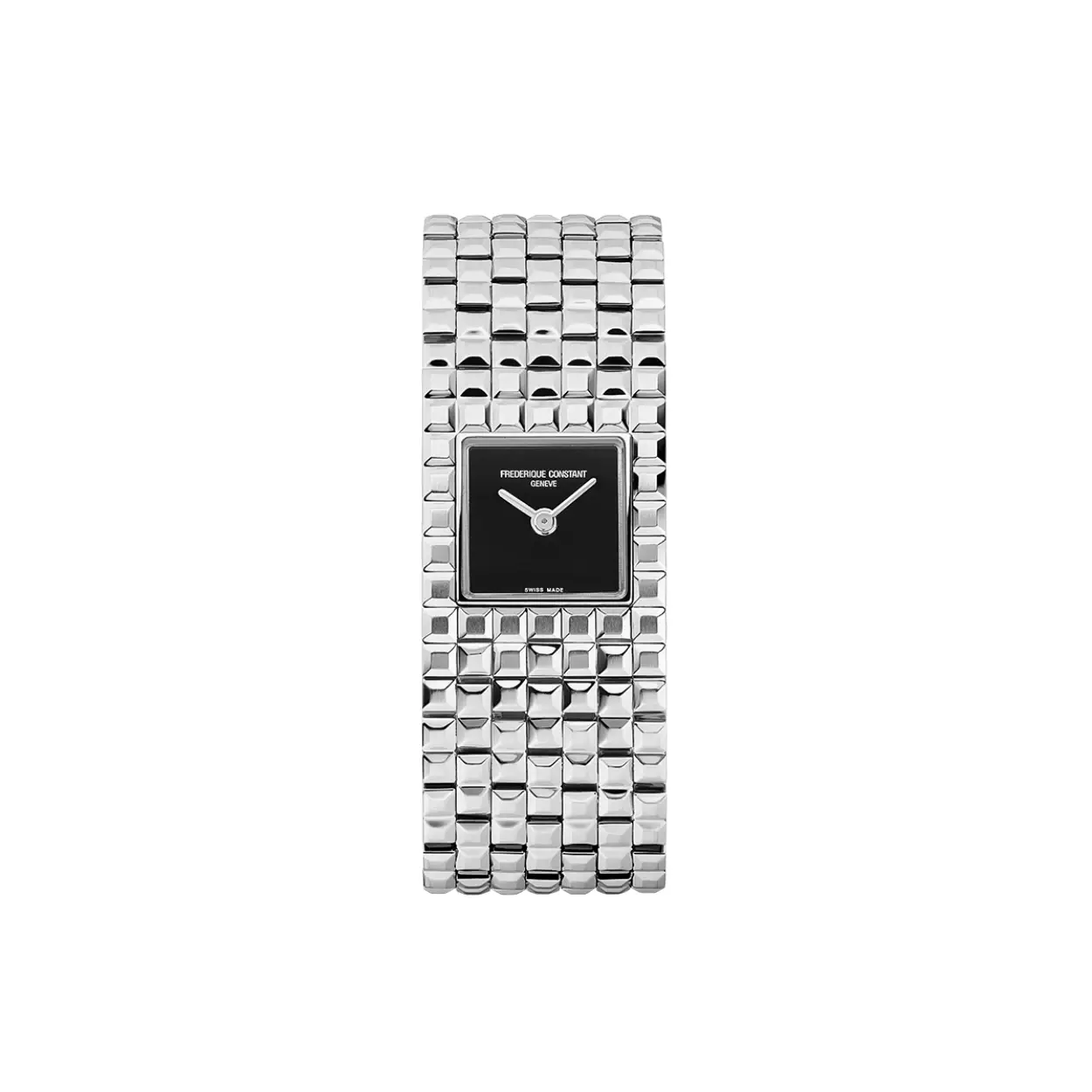 De Manchette van de manufactuur uit Genève, die al meer dan twintig jaar niet in de collectie zat, is terug met een sexy, glamrock-versie van wat ongetwijfeld een onmisbaar manchethorloge is: een sierlijke armband met een reliëfpatroon van vierkant Clou de Paris dat ook op de eveneens vierkante wijzerplaat terugkomt.