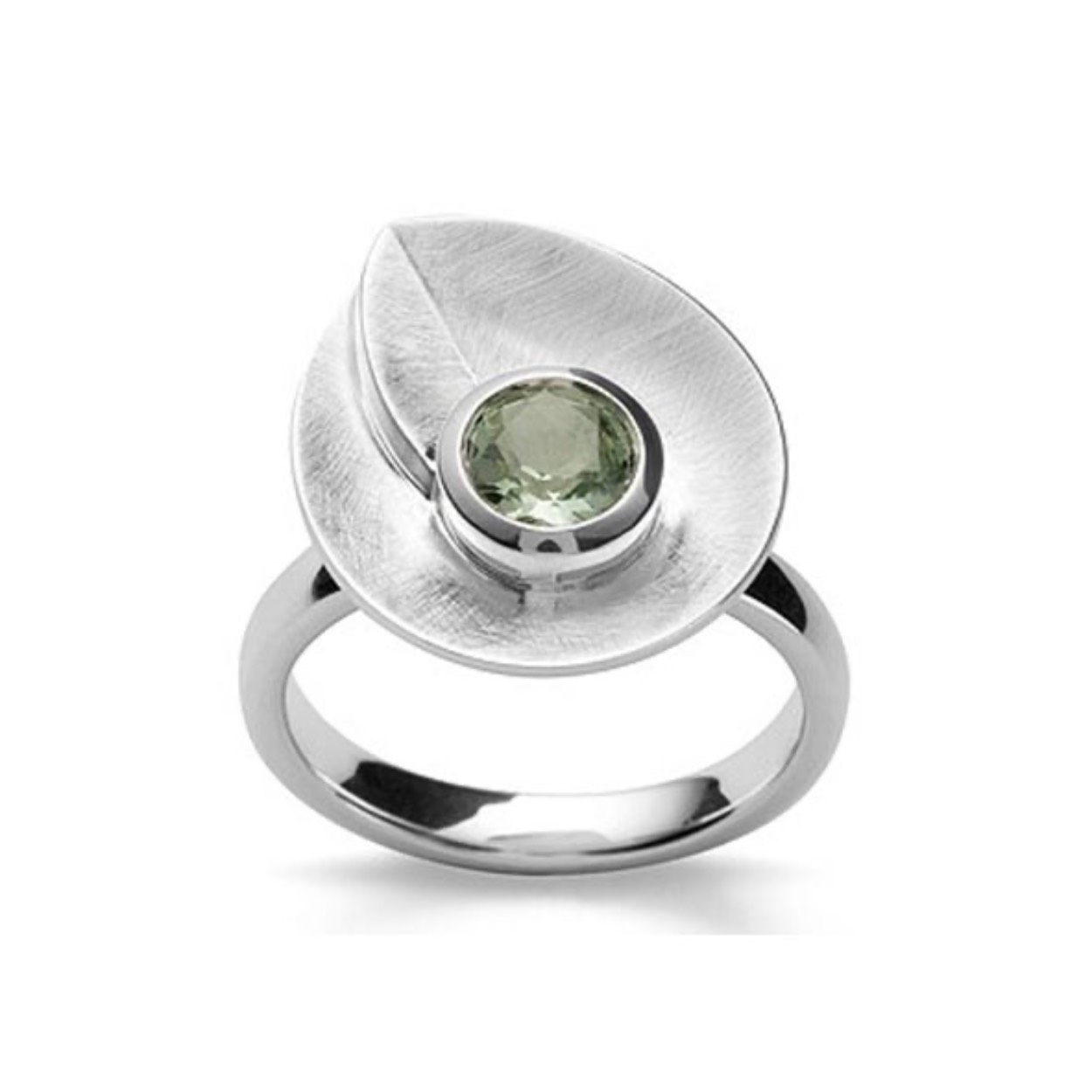 zilveren ring met groene amethyst