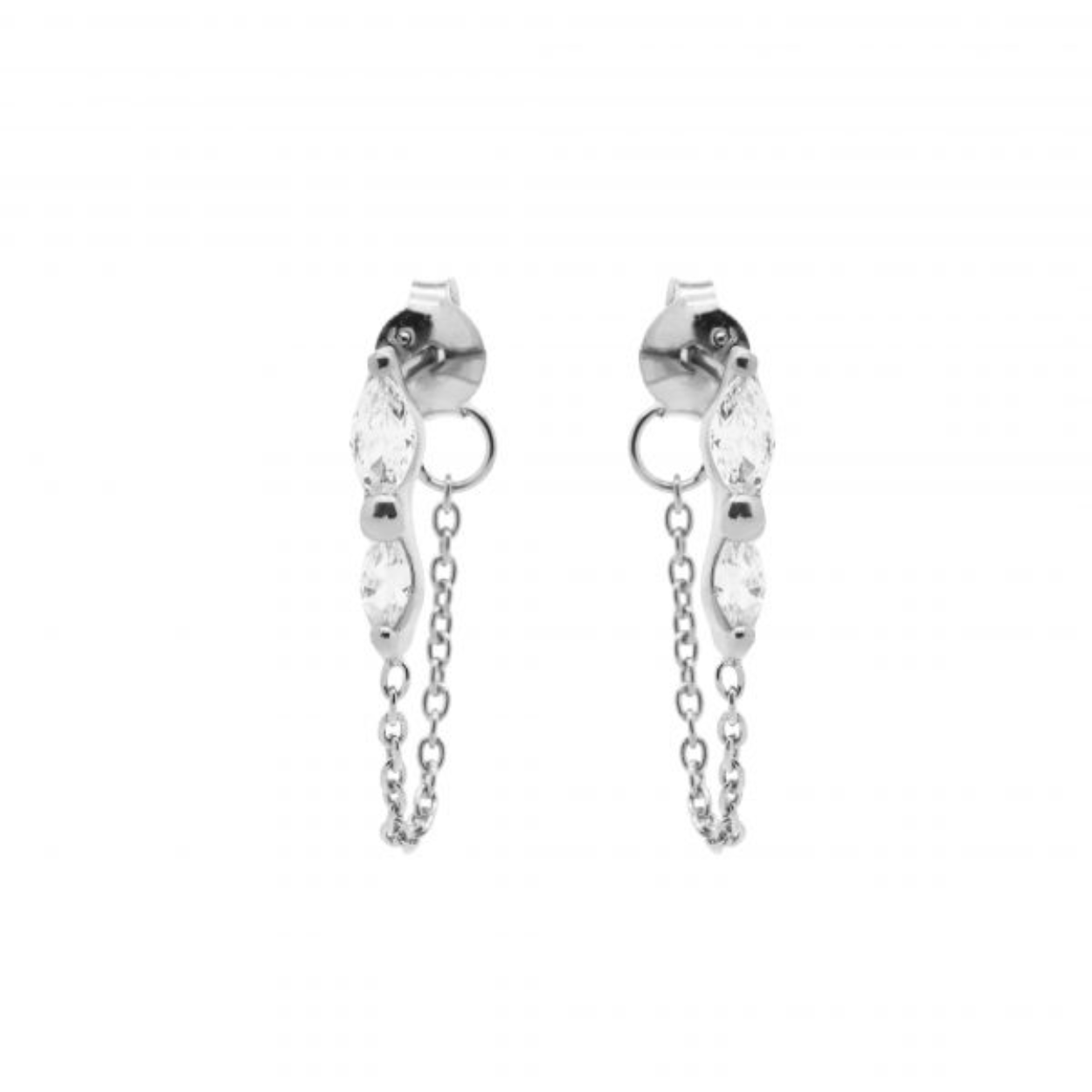 chain earrings zilver