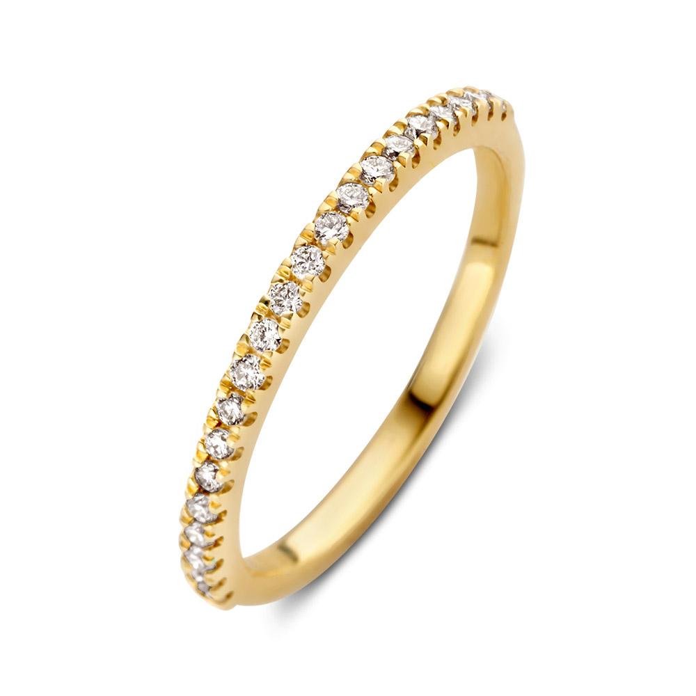 Aurore - Millie 18kt geelgoud dames rijring bezet met briljant geslepen labgrown diamant