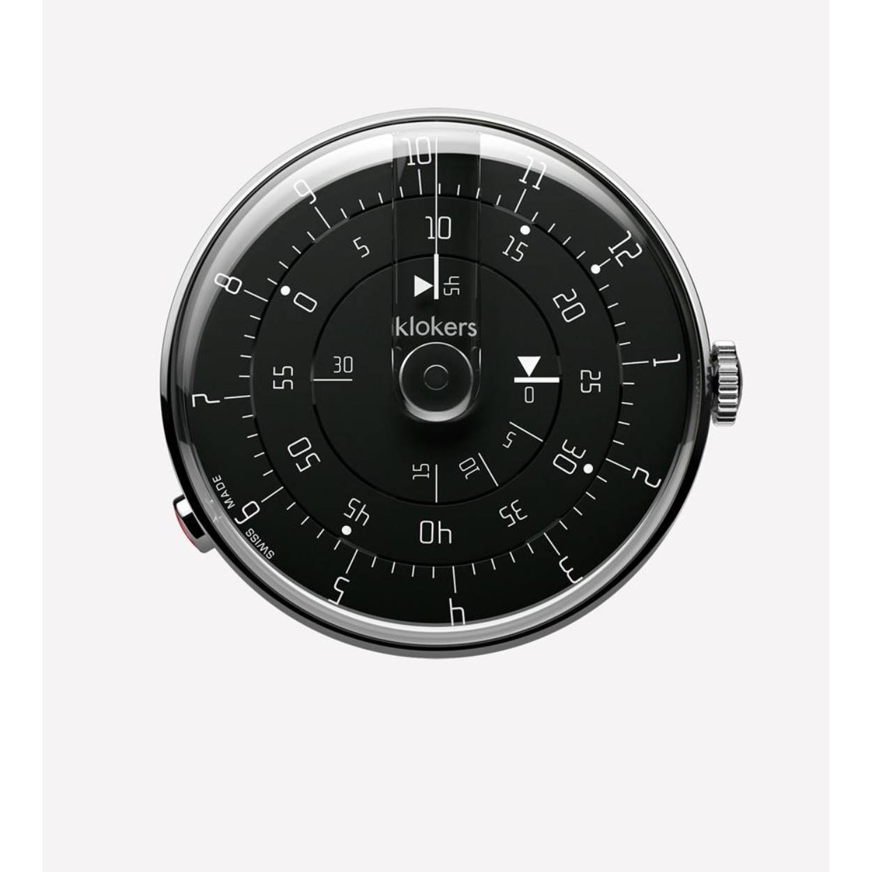Klokers MINIMAL BLACK 44 mm ZWARTE plaat HORLOGE KLOK-01-M2  Prijs uurwerk. Band naar keuze