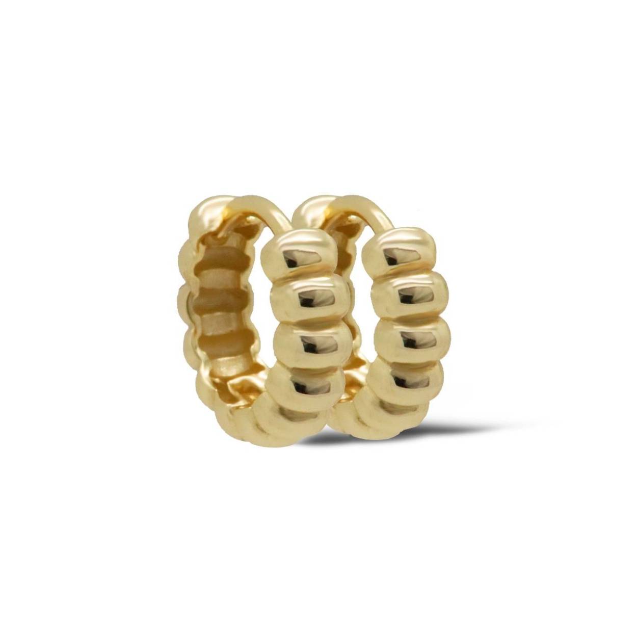 H410GP | Karma | Plain hinged hoops chucky slim | goldplated | 12mm