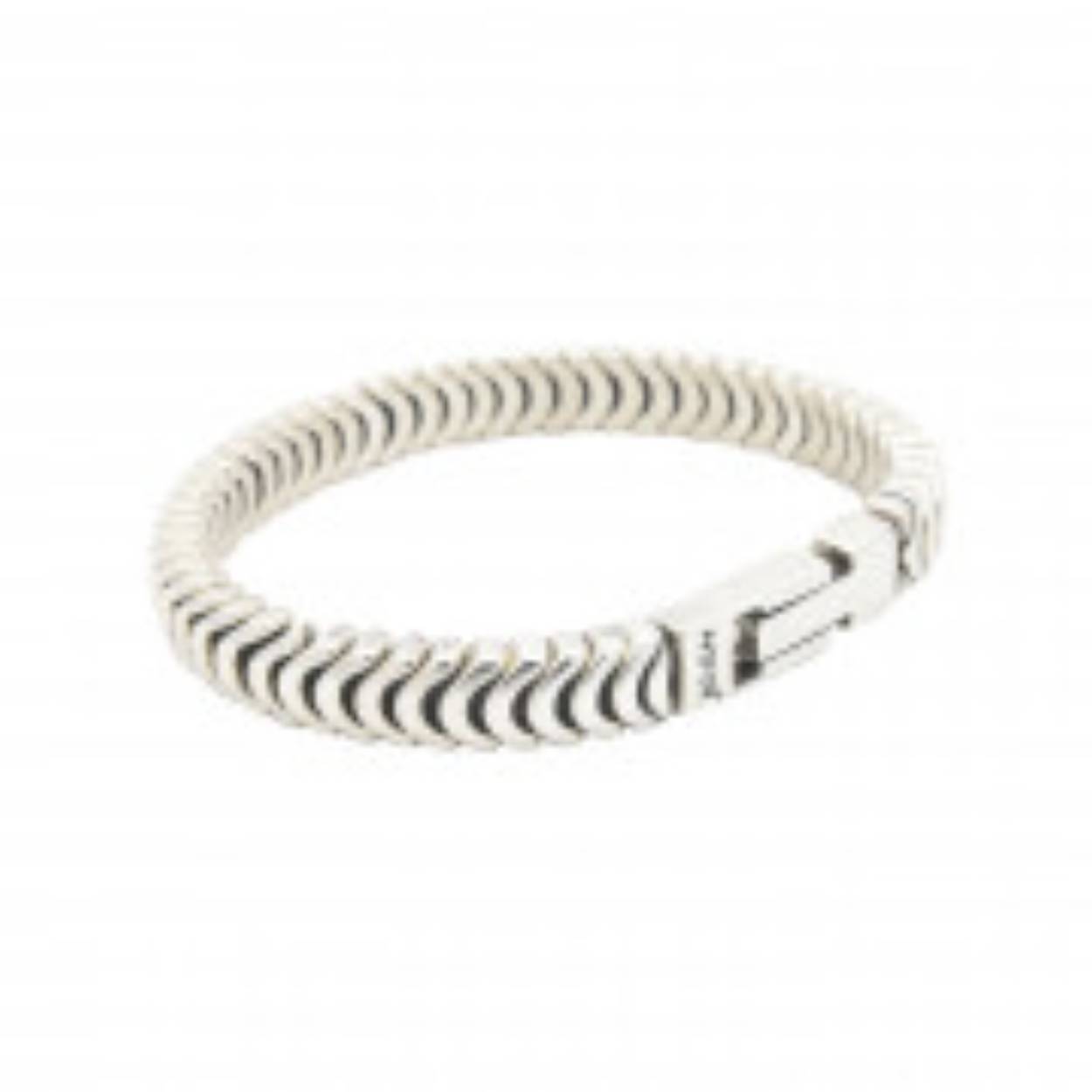Zilverkleurige stalen armband met V-tjes maat 21