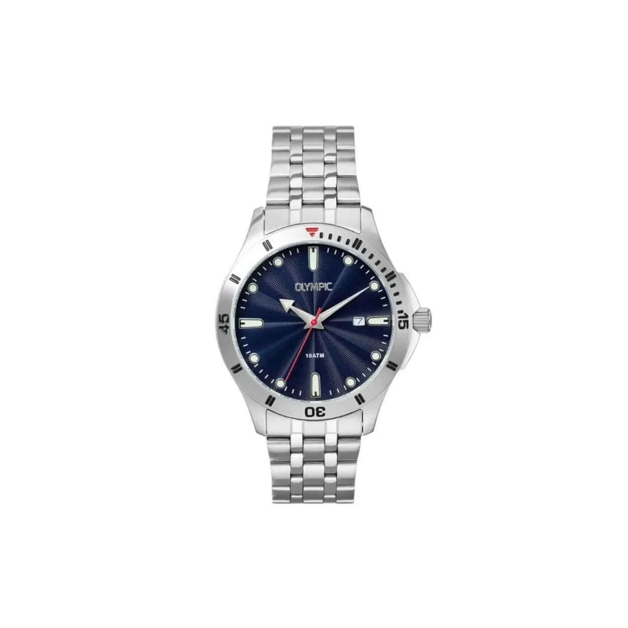 Olympic OL72HSS406 Quinn Horloge Staal 41mm 
Dit unieke Olympic horloge met artikelnummer: OL72HSS406 is een herenhorloge met een classic sportieve uitstraling. Het horloge heeft een ronde stalen kast met een blauwe wijzerplaat met een datum, witte strepen en stippen ingelegd met lumibrite. Aan de kast zit een stalen schakelband met vouwsluiting. Het horloge heeft een mineraalglas, een doorsnee van 41mm en is 10ATM.

Het merk:
Een mooi horloge hoeft niet duur te zijn! Het Nederlandse horlogemerk Olympic levert stoere chronografen, slimline series, digitale uurwerken en elegante dameshorloges. De prijs-kwaliteitverhouding staat bij Olympic hoog in het vaandel met prijzen die uiteenlopen van € 34,95 tot en met € 159,00.

100% Nederlands ontwerp, waterdicht en standaard 3 jaar fabrieksgarantie.

Specificaties:
- Ronde kast Ø 41mm
- Stalen horlogekast
- Blauwe wijzerplaat
- Stalen schakelband
- 10ATM 
- Standaard 3 jaar fabrieksgarantie
- Mineraalglas