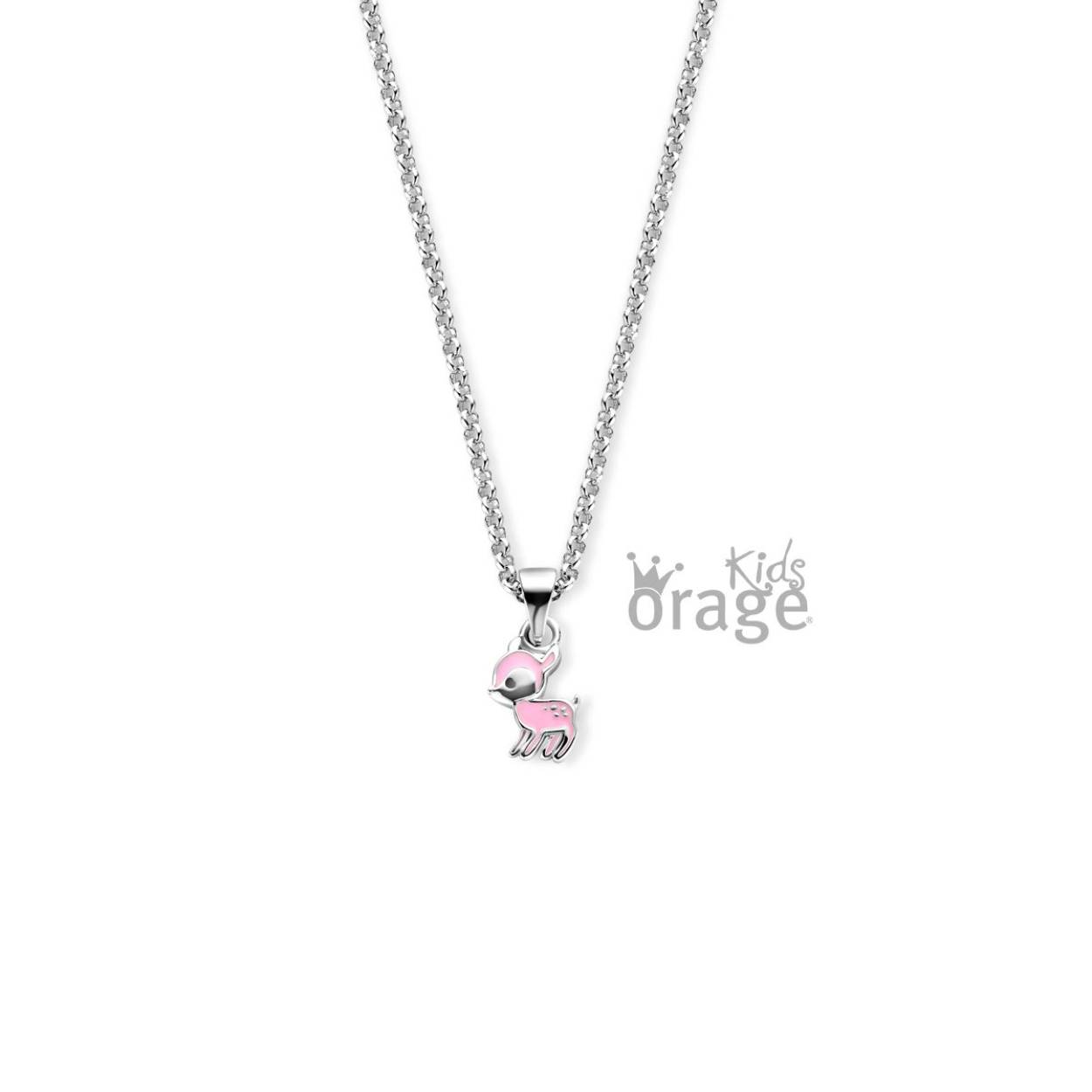 Orage Kids collier zilver babi roze