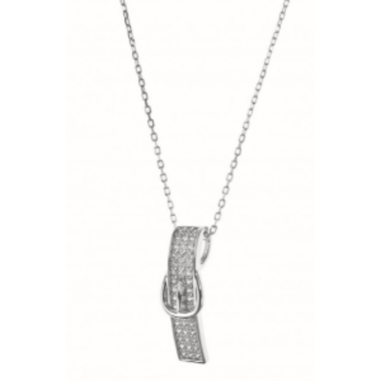 ZILVEREN HANGER MET GESP DESIGN EN ZIRCONIA 