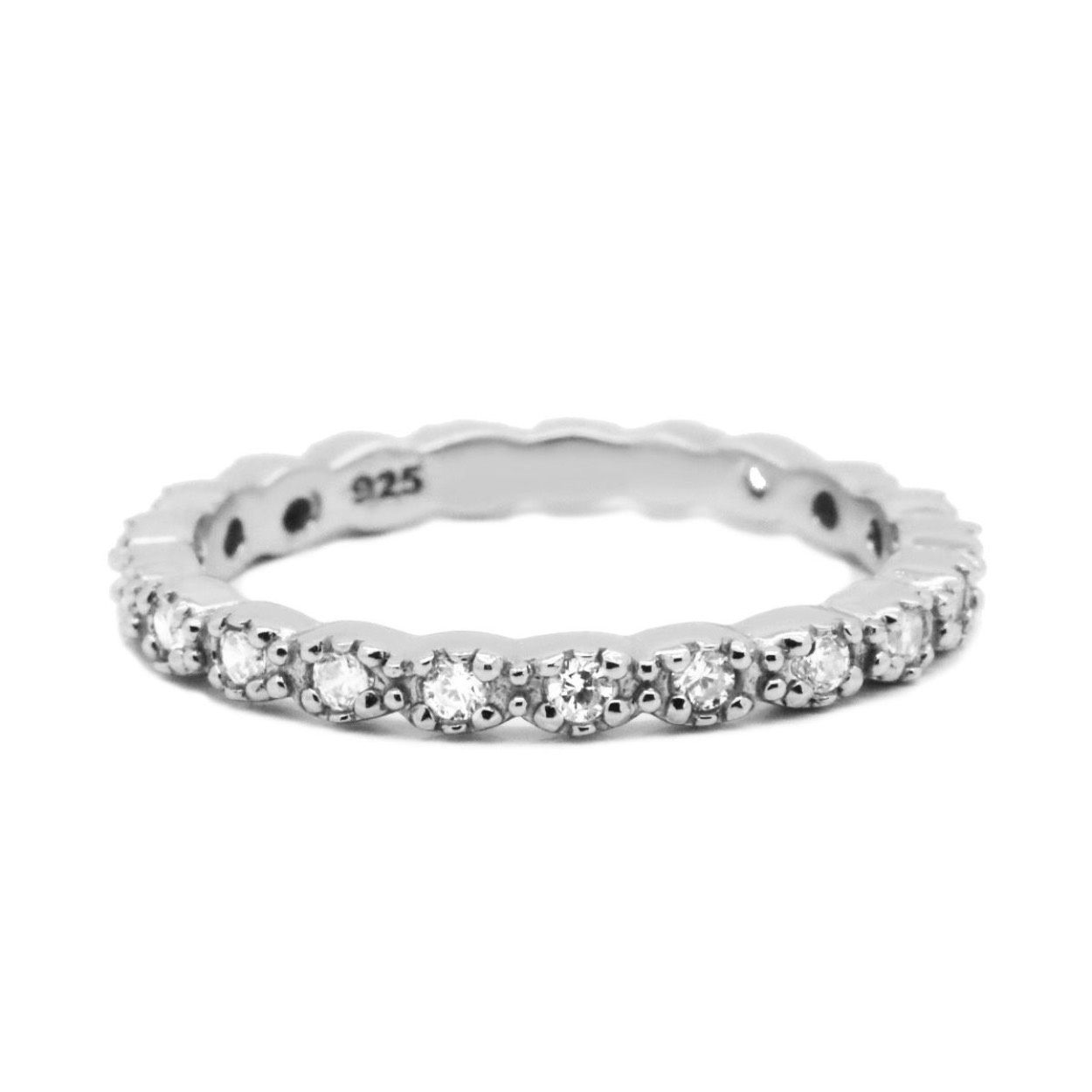 Zilveren ring met zirkonia 
Model; R032S, Evelyn, zirkonia 