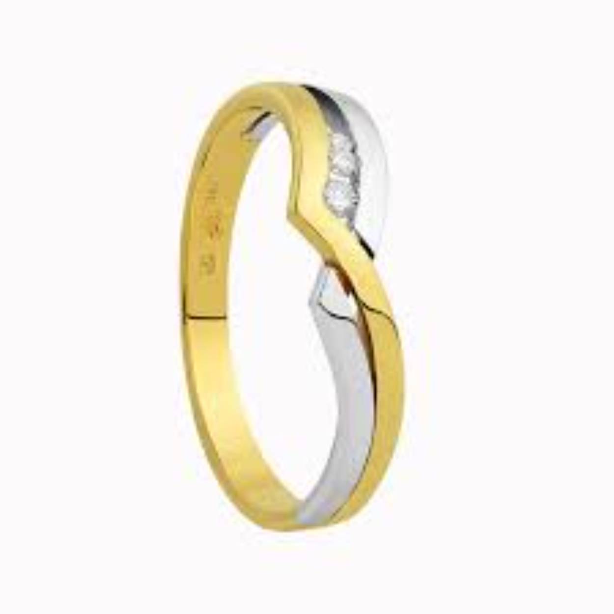 Eclat R1420/3 Gouden Bi Colour Ring 