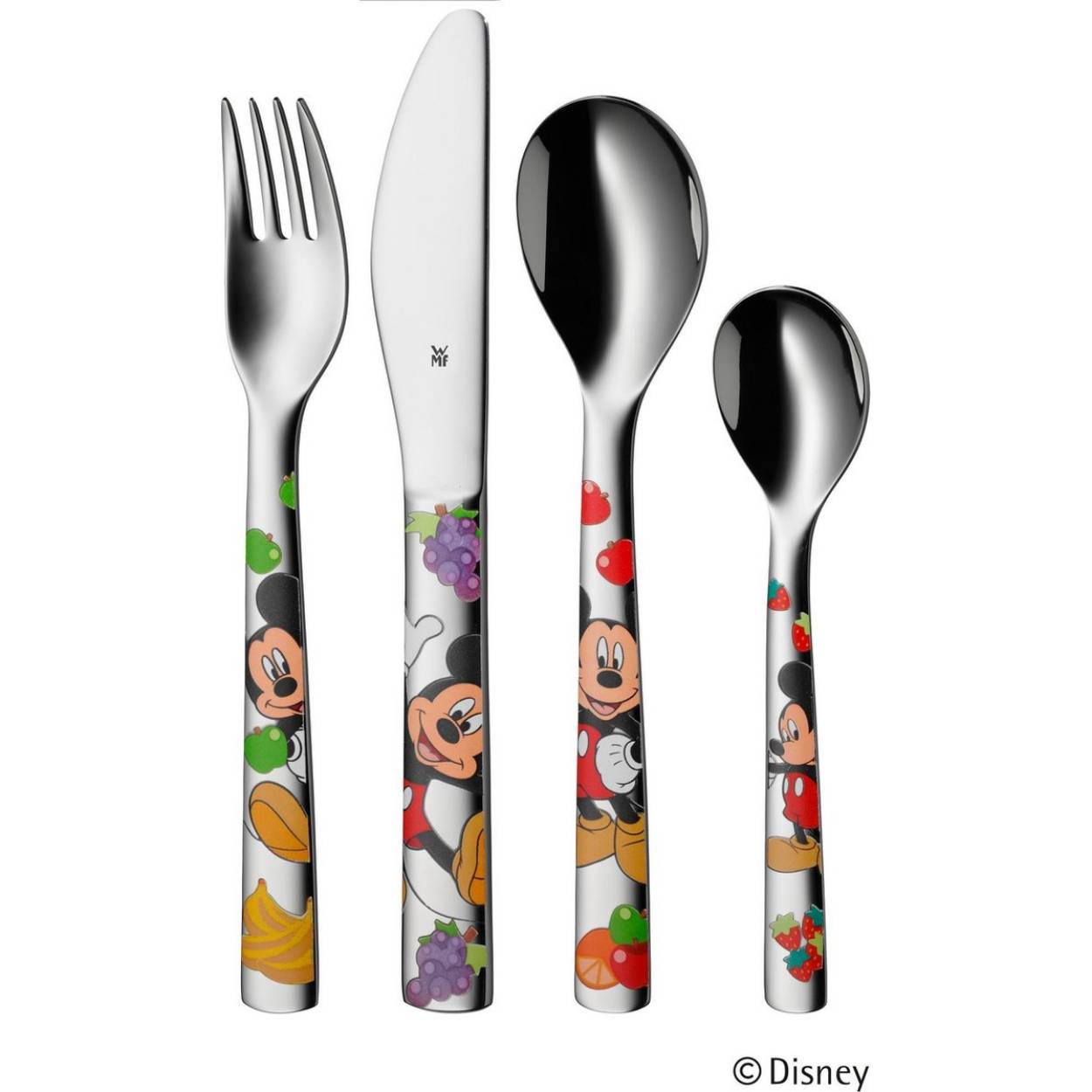 WMF KINDERBESTEK EDELSTAAL 18/10 4 DLG. MICKEY MOUSE 12-8295.