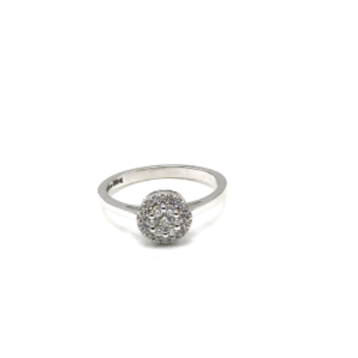 14k witgouden diamanten ring met totaal 0.23 caraat/ E/ SI