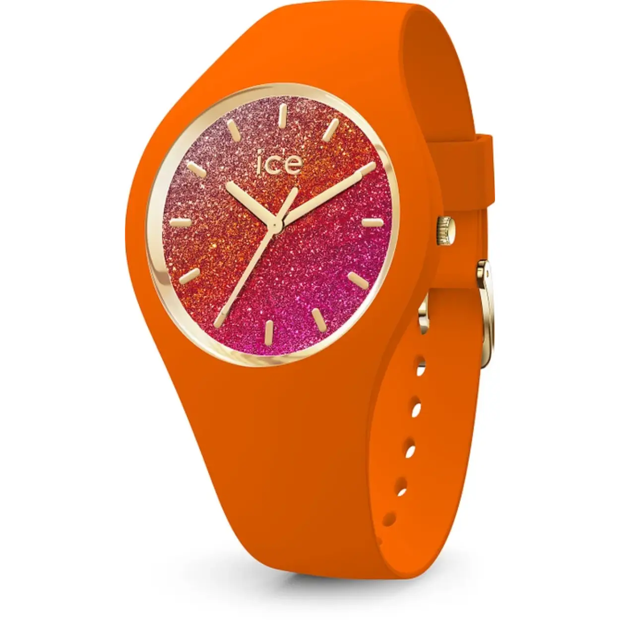
Main imageClick to view image in fullscreenICE watch glitter - Orange summer - S37 - 022574
ICE WATCH GLITTER - ORANGE SUMMER - S37 - 022574
€ 99,00

Webshop Keurmerk
Boven €49 Gratis Verzending NL & BE
30 dagen bedenktijd
Onze klanten geven ons een  9.4
GEEN VOORRAAD
Kopen in onze winkel? Vetkamp 2c Nijkerk
Bel onze winkel 033 258 61 06
Klik hier voor de openingstijden
Winkelvoorraad: Niet aanwezig
We kunnen dit product speciaal voor u naar de winkel brengen om vrijblijvend te bekijken. Bel de winkel op 033 258 61 06
OMSCHRIJVING
De ICE WATCH GLITTER - ORANGE SUMMER - S37 - 022574 is een opvallend en trendy horloge dat perfect is voor de zomer. Met zijn frisse oranje kleur en glinsterende details is dit horloge een echte eyecatcher om je pols.

Dit horloge heeft een analoge tijdaanduiding en werkt op een quartz uurwerk, waardoor het zeer nauwkeurig de tijd aangeeft. De diameter van de kast is 37 mm en de hoogte is 10 mm, waardoor het horloge comfortabel om de pols zit. De vorm van de behuizing is rond en de kleur van de behuizing is oranje. De behuizing is gemaakt van duurzaam siliconen materiaal, wat het horloge lichtgewicht en comfortabel maakt om te dragen.

De wijzerplaat van dit horloge is roze van kleur en het glas is gemaakt van mineraal, wat zorgt voor een goede bescherming tegen krassen en stoten. De band van het horloge is ook oranje van kleur en gemaakt van siliconen materiaal, wat zorgt voor een goede pasvorm om de pols. De sluiting van het horloge is een gesp, waardoor het eenvoudig is om het horloge om en af te doen.