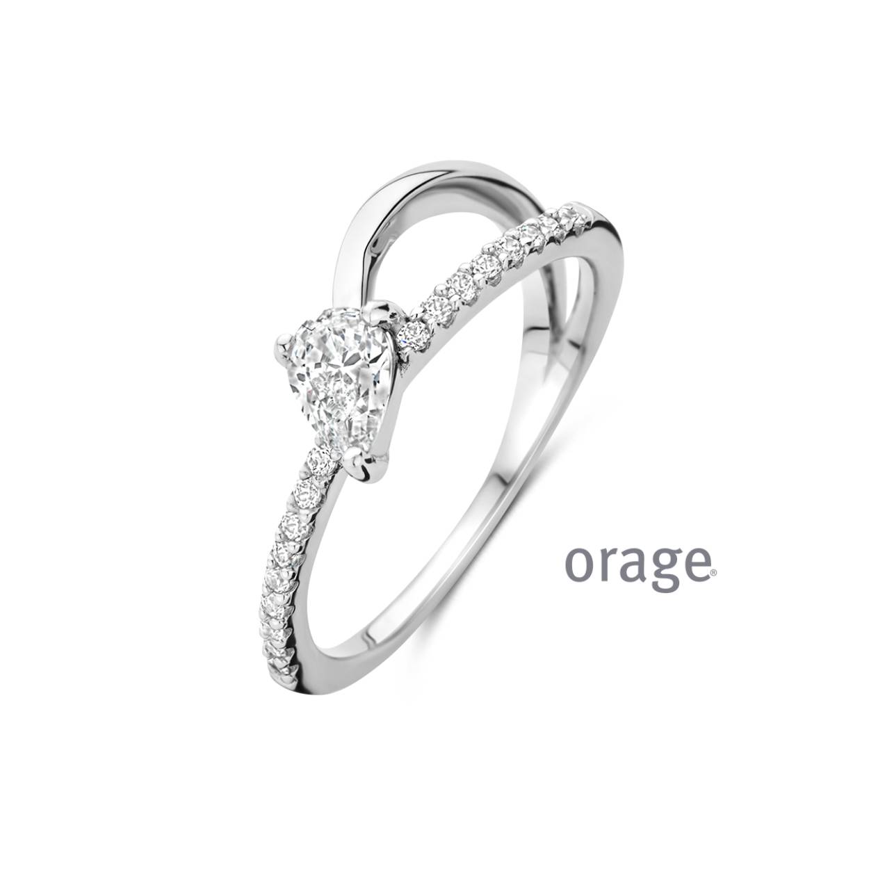Orage ring zilver met zirkonia steentjes