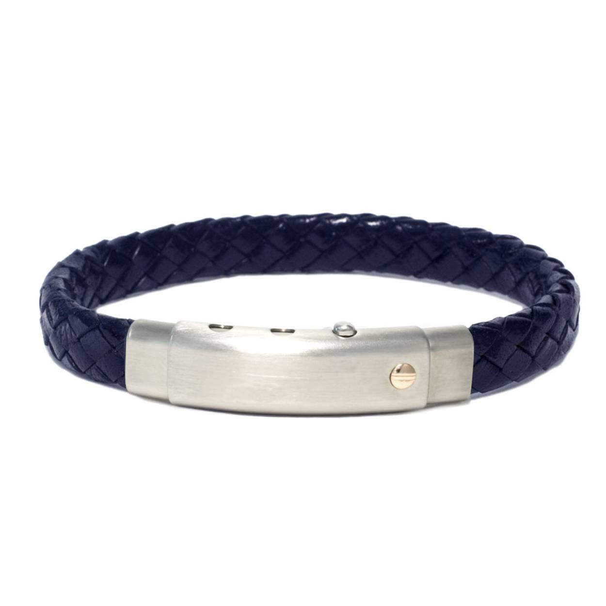 Borsari Gioielli armband edelstaal +18 krt / donkerblauw 19 cm
verstelbaar in 2 groottes in de sluiting tot 21 cm