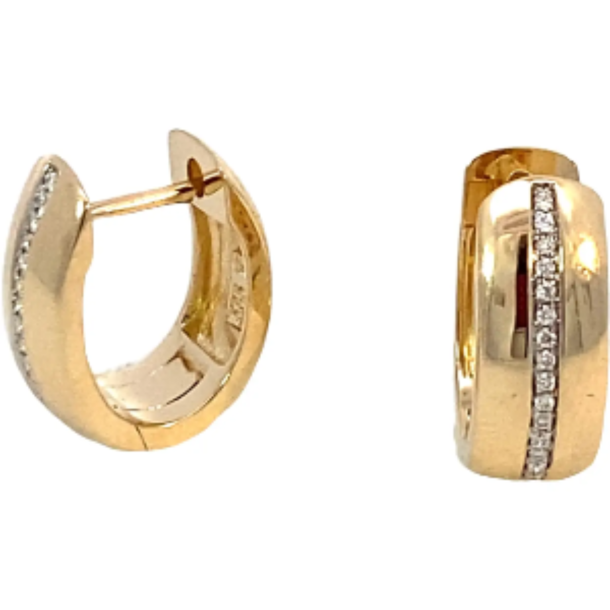 Gouden creolen met diamant