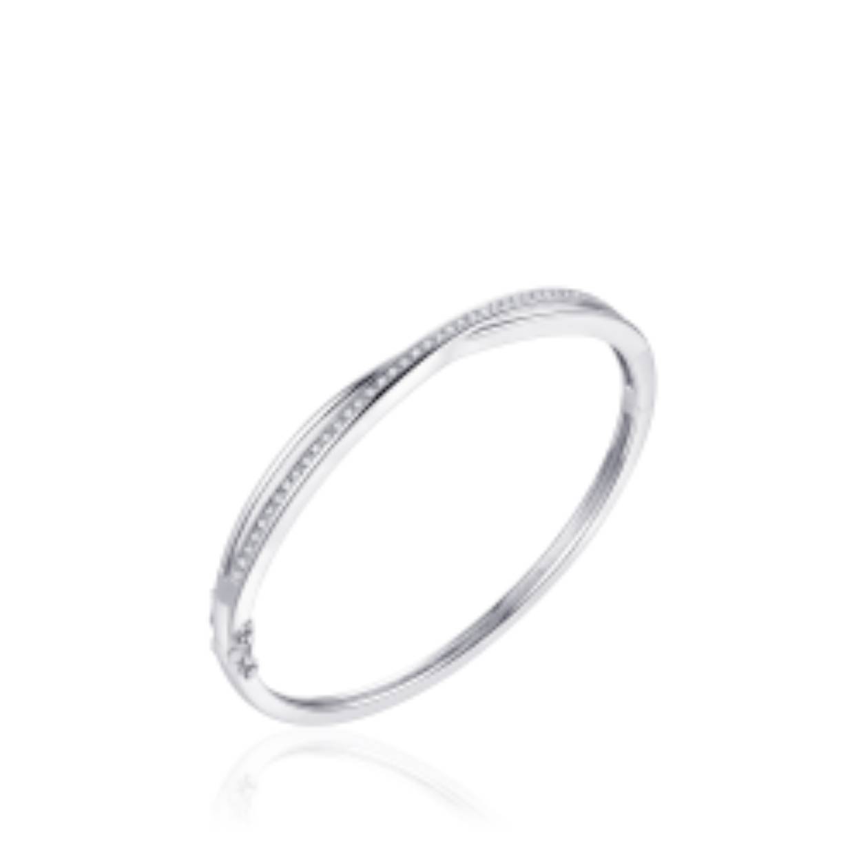Bangle met stenen en een zilveren band