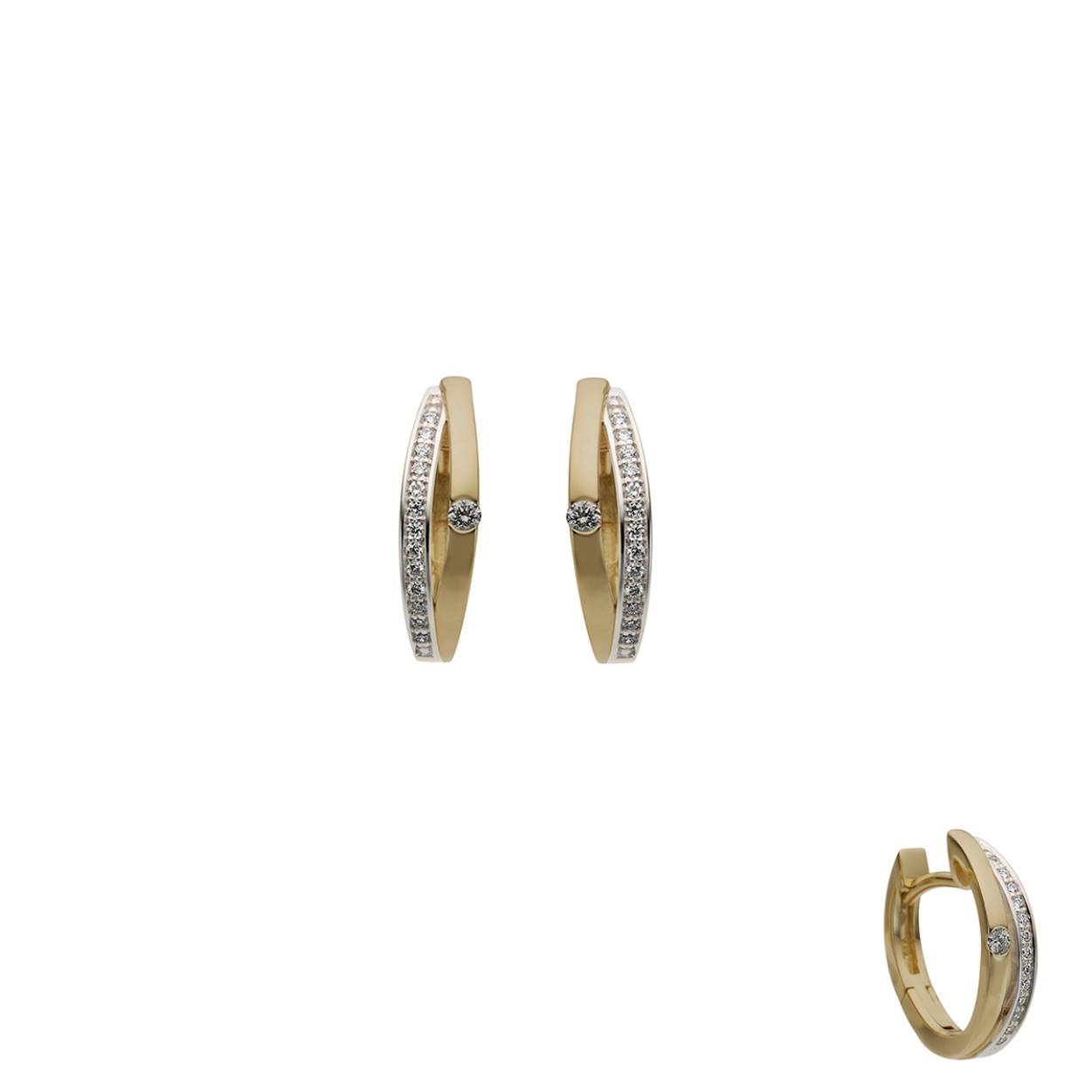 Naiomy Gold creolen goud 18k gezet met briljant 
- 26 briljanten 8p
- 2 briljanten 4 p