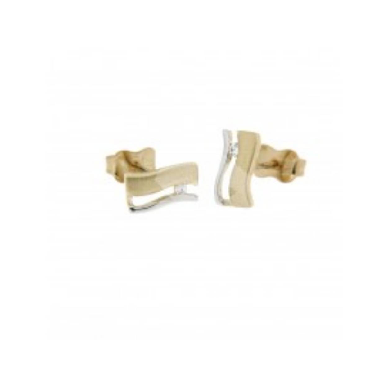 Oorstekers golf
14 karaat bicolorgoud
Zirkonia