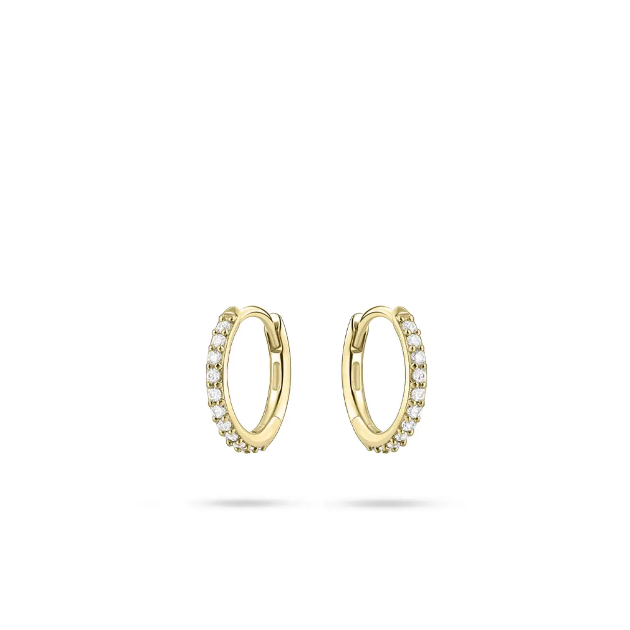 Oorbellen 14kt creool zilver/gold zirconium