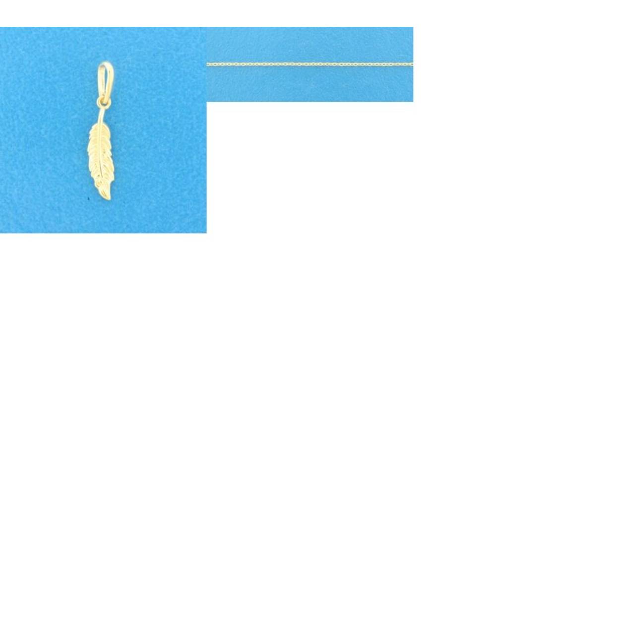 gouden collier met veer