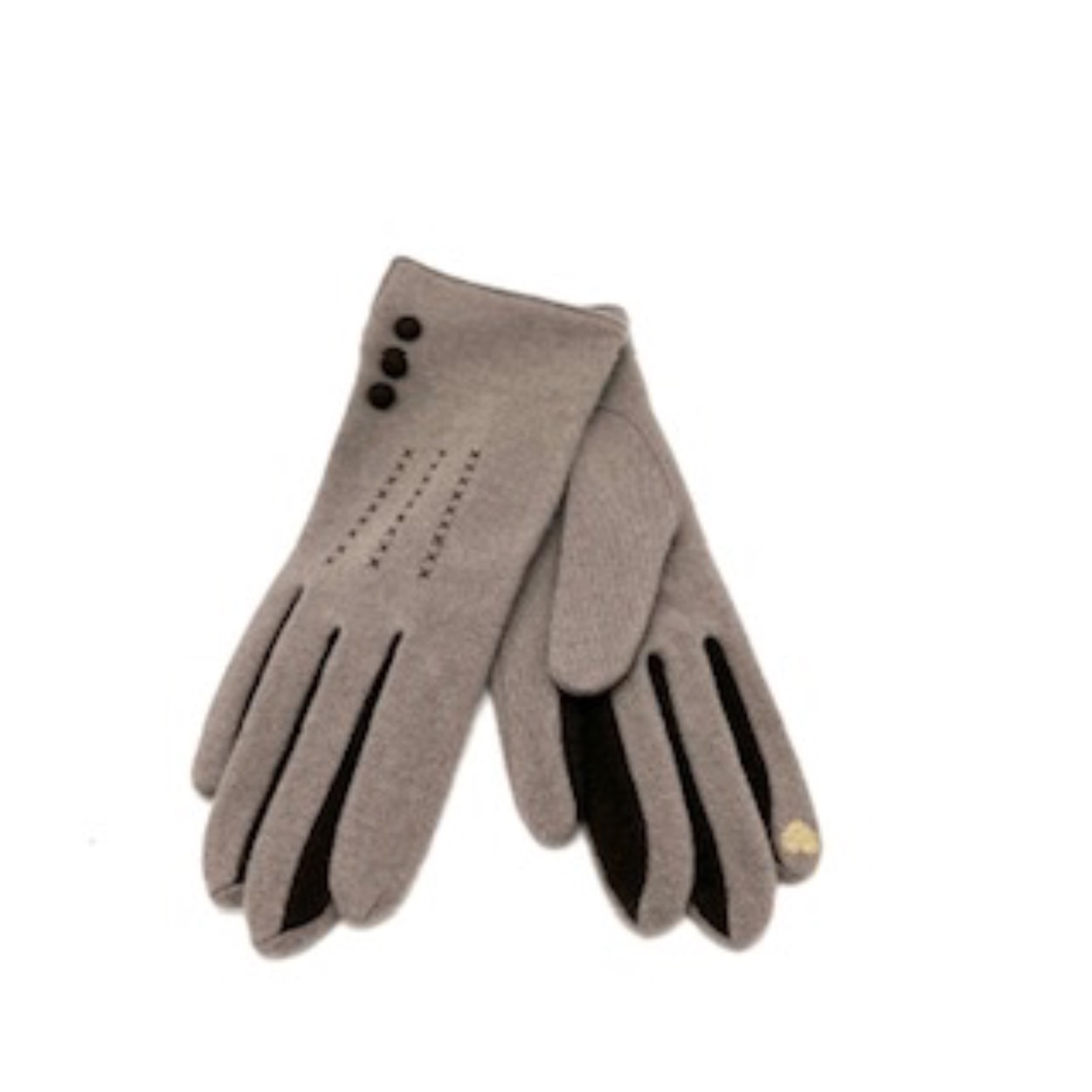 Modische handschoen in de kleur taupe. Fijne handschoen voor in de herfst of het vroege voorjaar.